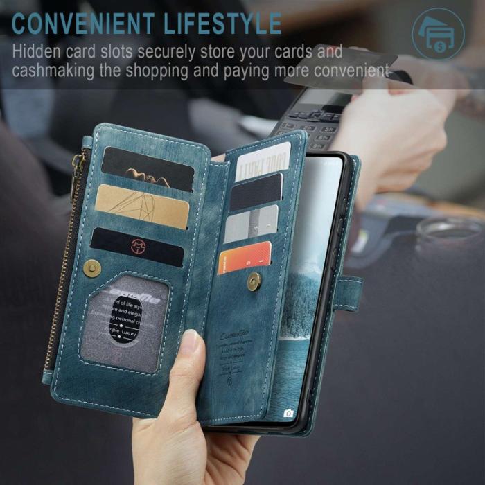 Caseme - CASEME C30 Fodral för Samsung Galaxy A33 5G - Blå PU Läder
