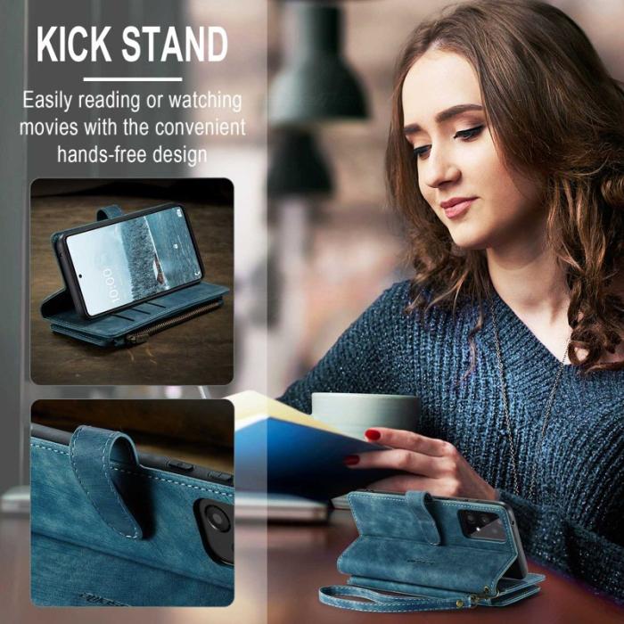 Caseme - CASEME C30 Fodral för Samsung Galaxy A33 5G - Blå PU Läder