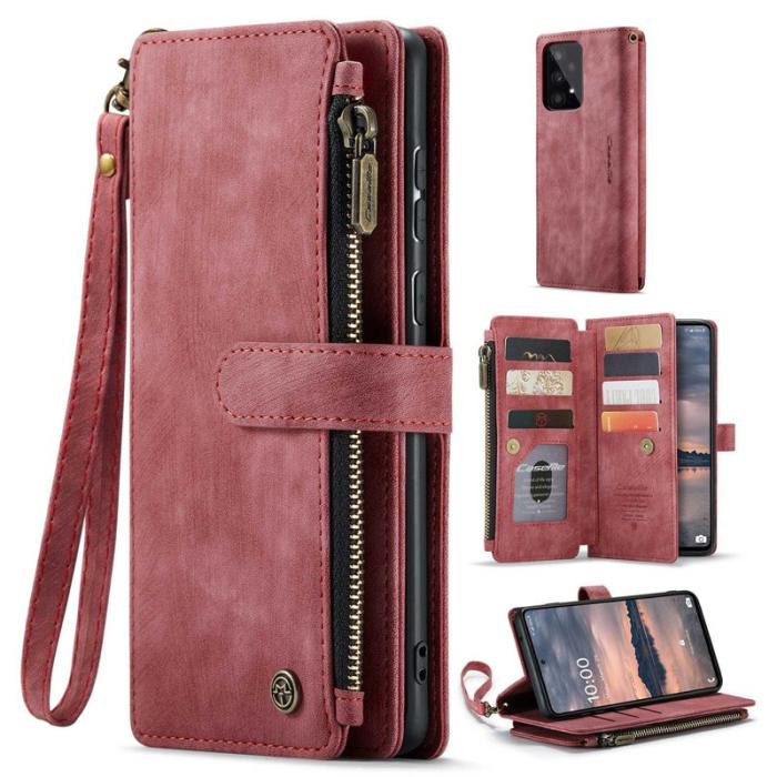 Caseme - CASEME C30 Fodral för Samsung Galaxy A33 5G med rem - Röd