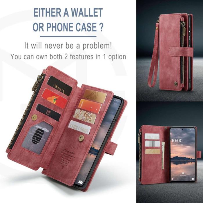 Caseme - CASEME C30 Fodral för Samsung Galaxy A33 5G med rem - Röd