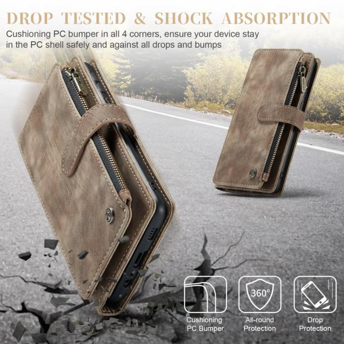 Caseme - CASEME C30 Fodral för Samsung Galaxy A34 5G med rem - Brun