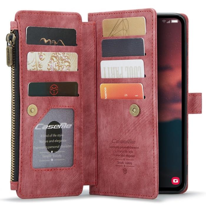 Caseme - CASEME C30 Fodral för Samsung Galaxy A34 5G med rem - Röd