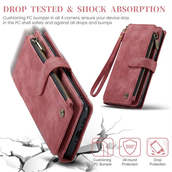 Caseme - CASEME C30 Fodral för Samsung Galaxy A35 5G med rem - Röd