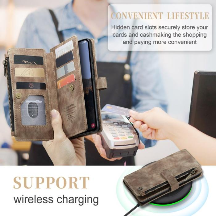 Caseme - CASEME Konstläder Plånboksfodral för Samsung Galaxy A54 5G - Brun