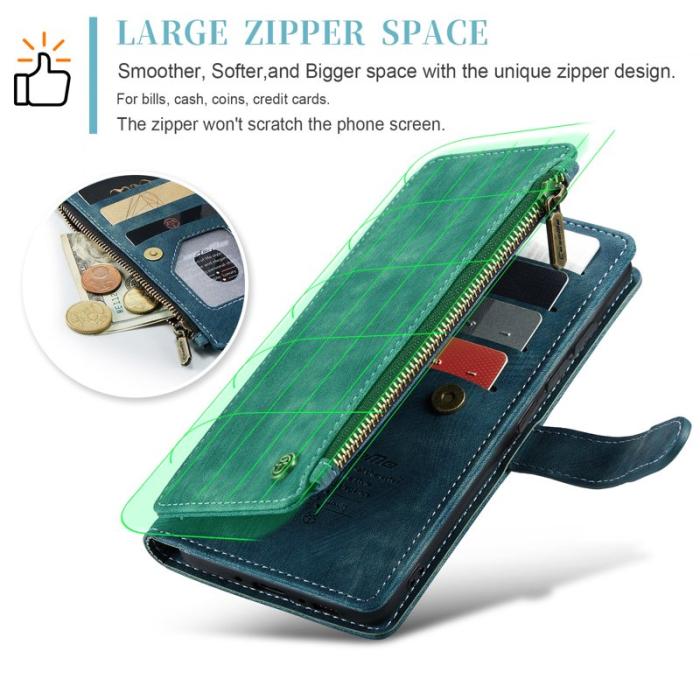 Caseme - CASEME Konstläder Plånboksfodral för Samsung Galaxy A54 5G med rem - Blå