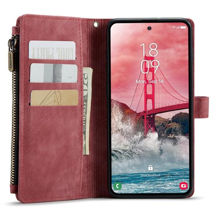 Caseme - CASEME C30 Fodral för Samsung Galaxy A55 5G med rem - Röd
