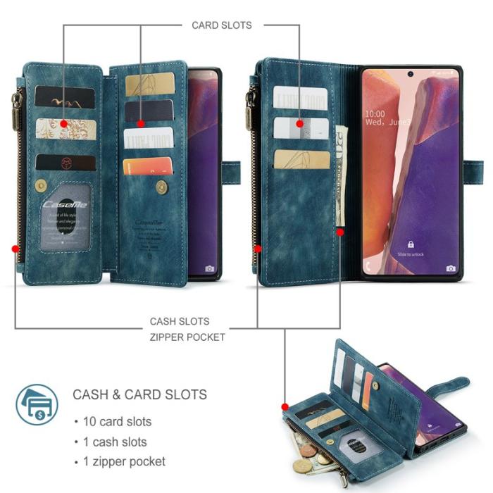 Caseme - CASEME C30 Fodral för Samsung Galaxy Note20 - Blå