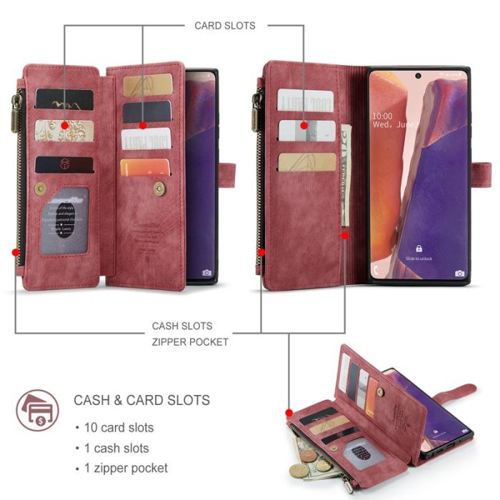 Caseme - CASEME C30 Fodral för Samsung Galaxy Note20 - Röd