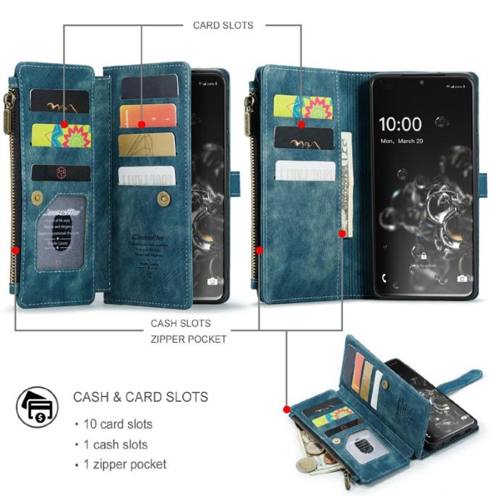 Caseme - CASEME C30 Fodral för Samsung Galaxy S20/S21 Ultra 5G - Blå