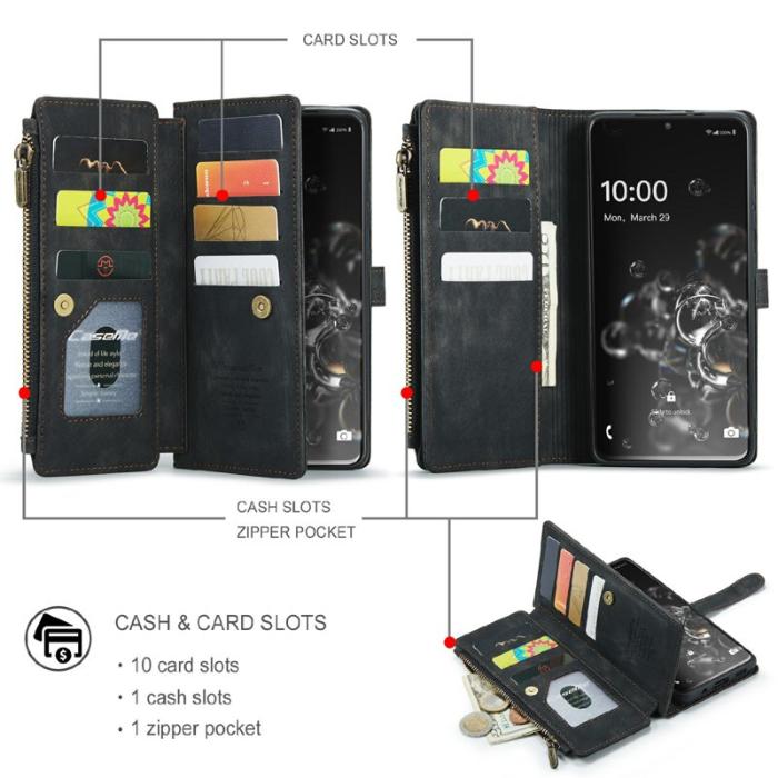 Caseme - CASEME C30 Fodral för Samsung Galaxy S20/S21 Ultra 5G - Svart