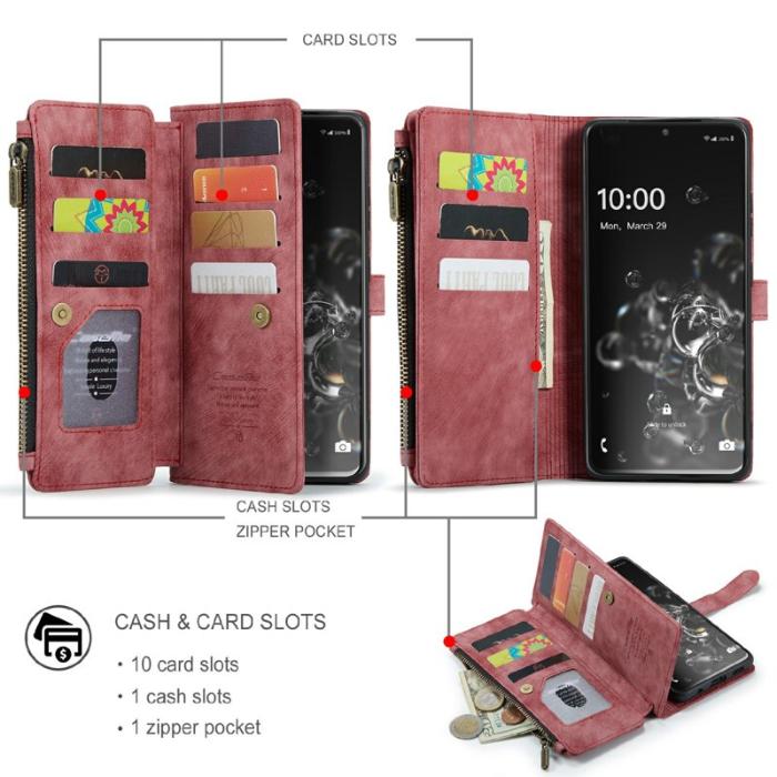Caseme - CASEME C30 Fodral för Samsung Galaxy S20/S21 Ultra - Röd