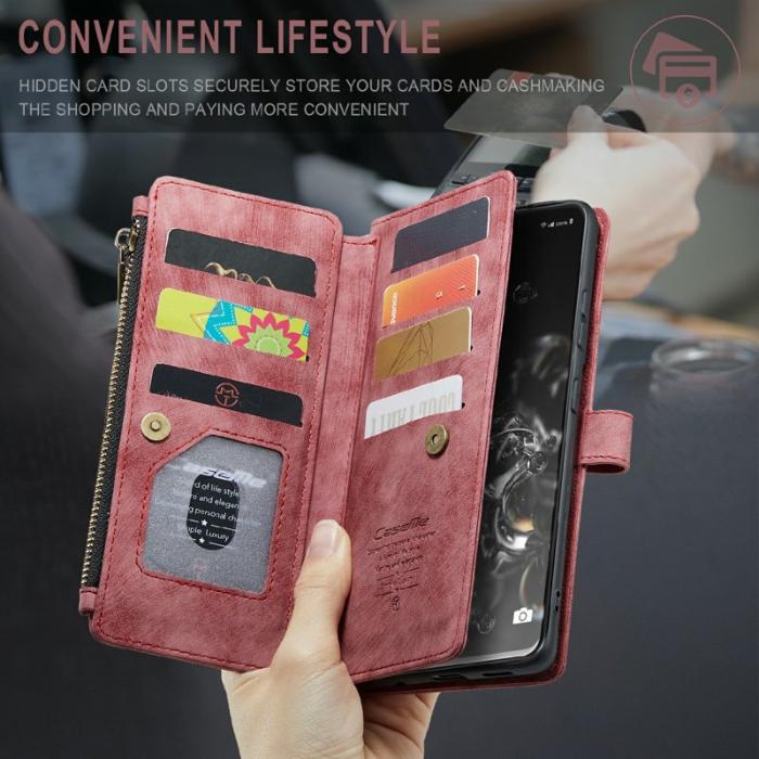 Caseme - CASEME C30 Fodral för Samsung Galaxy S20/S21 Ultra - Röd