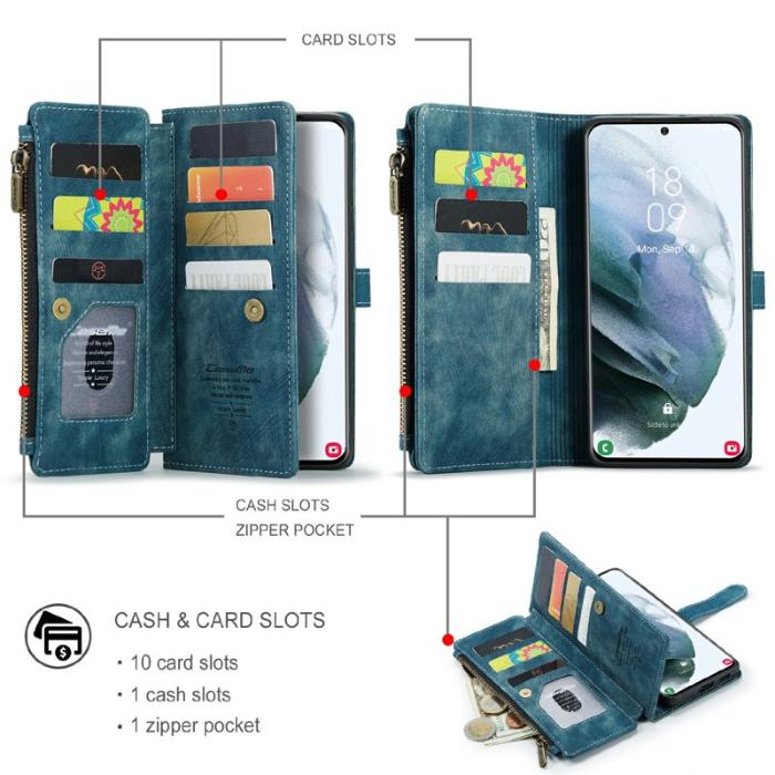 Caseme - CASEME C30 Fodral för Samsung Galaxy S21 4G/5G Blå