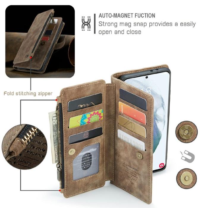 Caseme - CASEME C30 Fodral för Samsung Galaxy S21 4G/5G - Brun