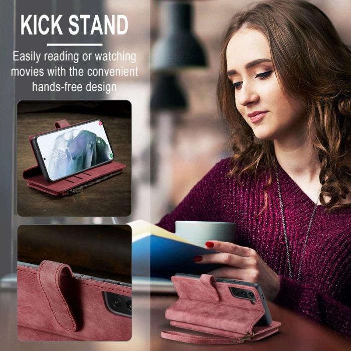 Caseme - CASEME C30 Fodral för Samsung Galaxy S21 4G/5G Röd