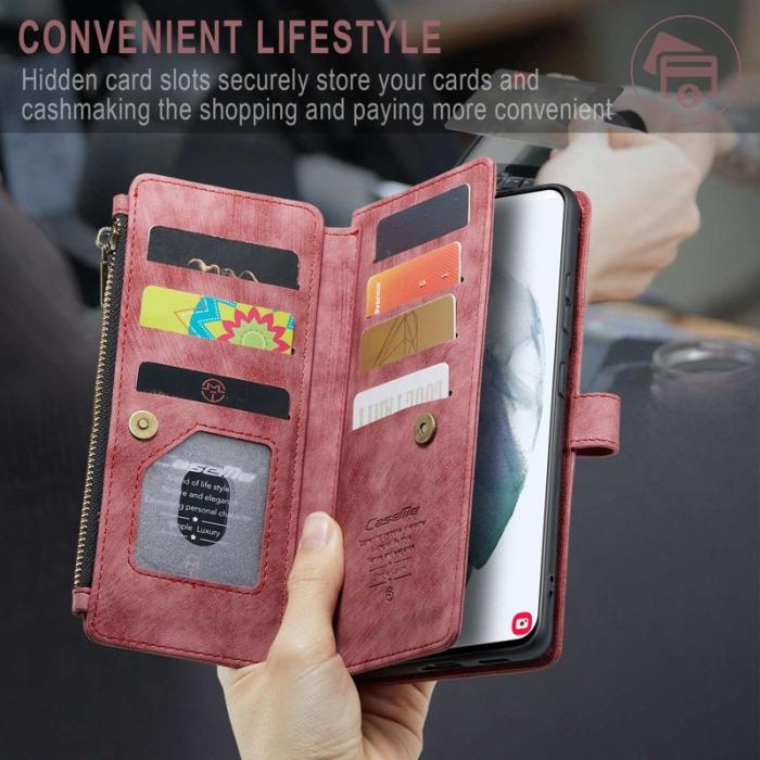 Caseme - CASEME C30 Fodral för Samsung Galaxy S21+ 5G Röd