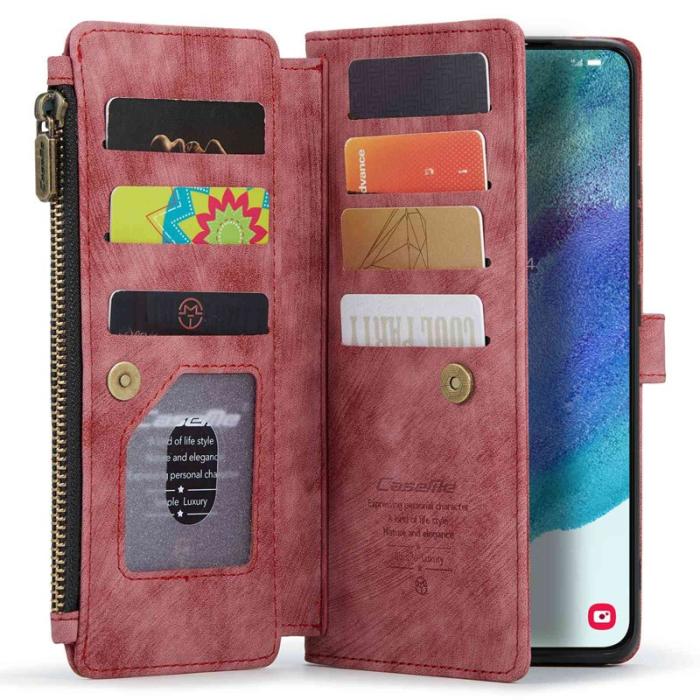 Caseme - CASEME C30 Fodral för Samsung Galaxy S21 FE 5G Röd