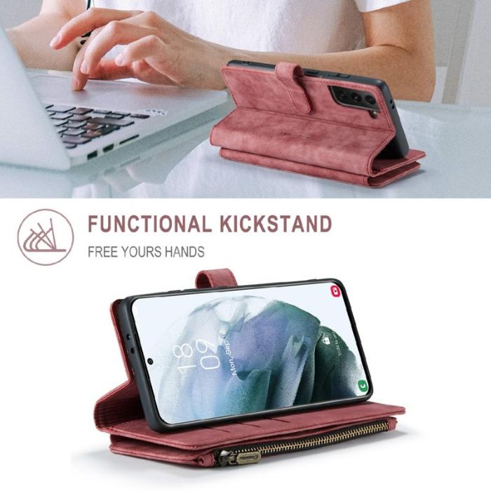 Caseme - CASEME C30 Fodral för Samsung Galaxy S21 Röd med Rem