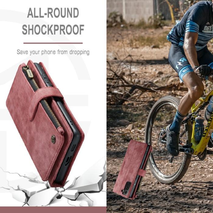 Caseme - CASEME C30 Fodral för Samsung Galaxy S21 Röd med Rem