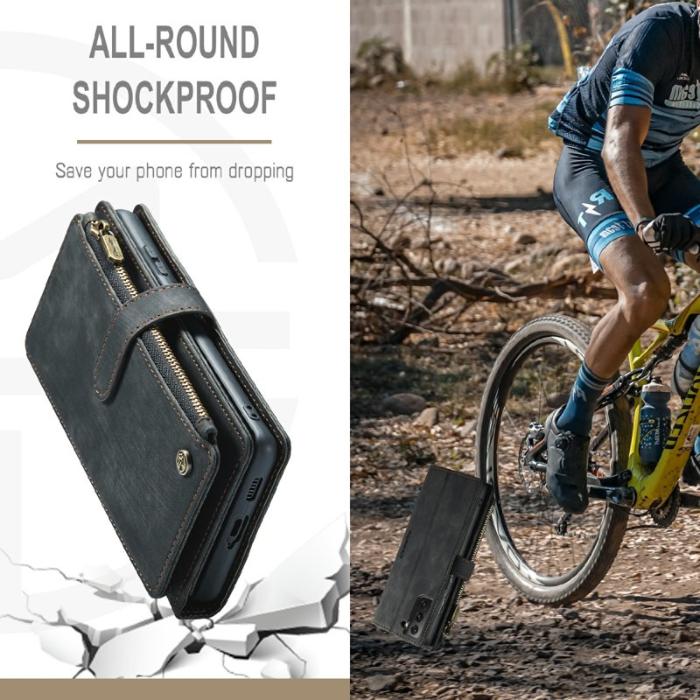 Caseme - CASEME C30 Fodral för Samsung Galaxy S21 - Svart PU Läder