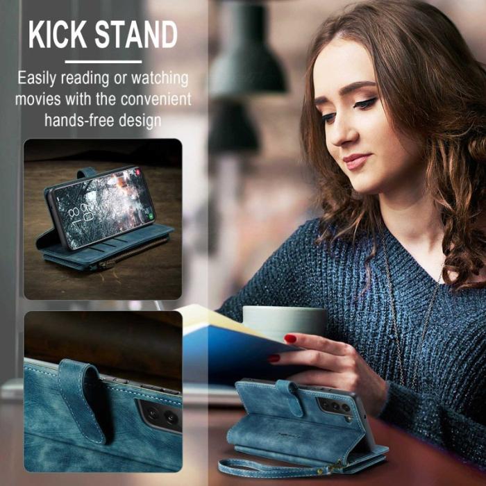 Caseme - CASEME C30 Fodral för Samsung Galaxy S22 5G med rem - Blå