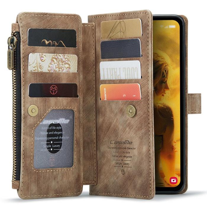 Caseme - CASEME C30 Fodral för Samsung Galaxy S23 FE - Brun PU Läder