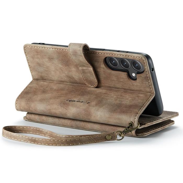 Caseme - CASEME C30 Fodral för Samsung Galaxy S23 FE - Brun PU Läder