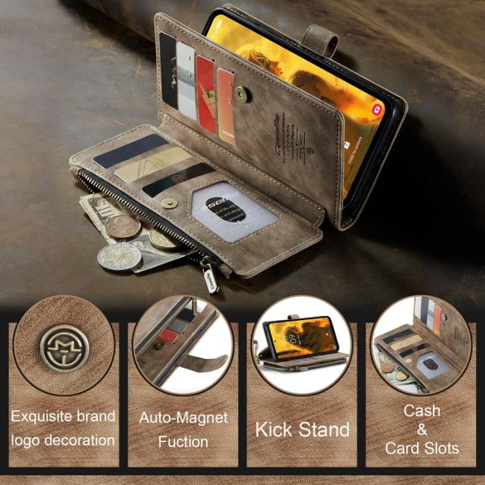 Caseme - CASEME C30 Fodral för Samsung Galaxy S23 FE - Brun PU Läder