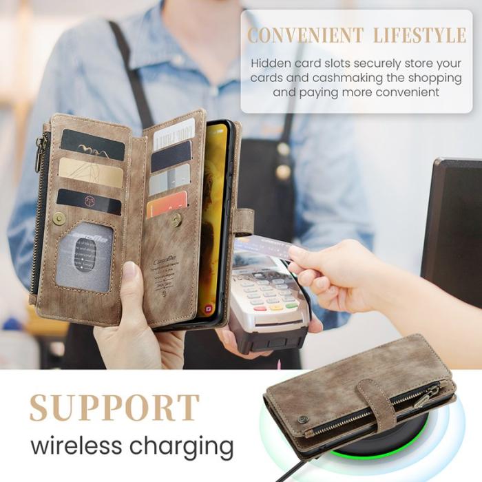 Caseme - CASEME C30 Fodral för Samsung Galaxy S23 FE - Brun PU Läder