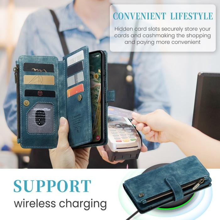 Caseme - CASEME C30 Fodral för Samsung Galaxy S23 FE med Rem - Blå