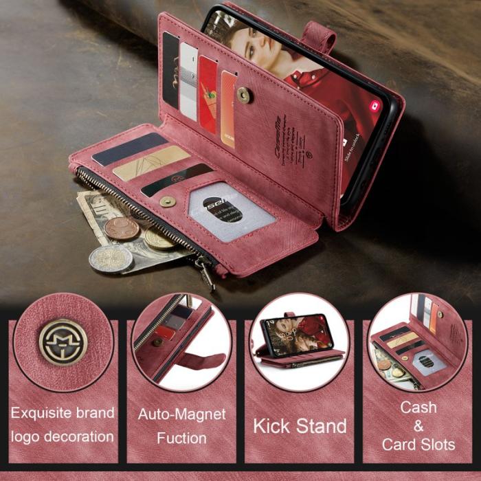 Caseme - CASEME C30 Fodral för Samsung Galaxy S23 FE med Rem - Röd