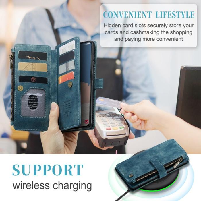 Caseme - CASEME C30 Fodral för Samsung Galaxy S23 med Rem - Blå