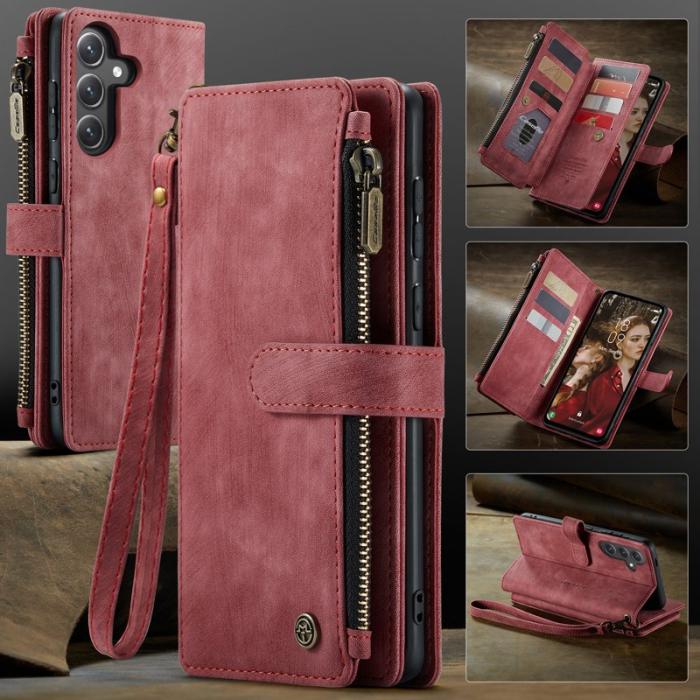 Caseme - CASEME C30 Fodral för Samsung Galaxy S24 FE Röd med Rem