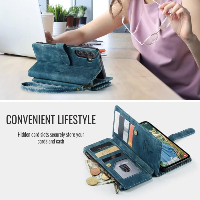 Caseme - CASEME C30 Fodral för Samsung Galaxy S25 FE med rem - Blå