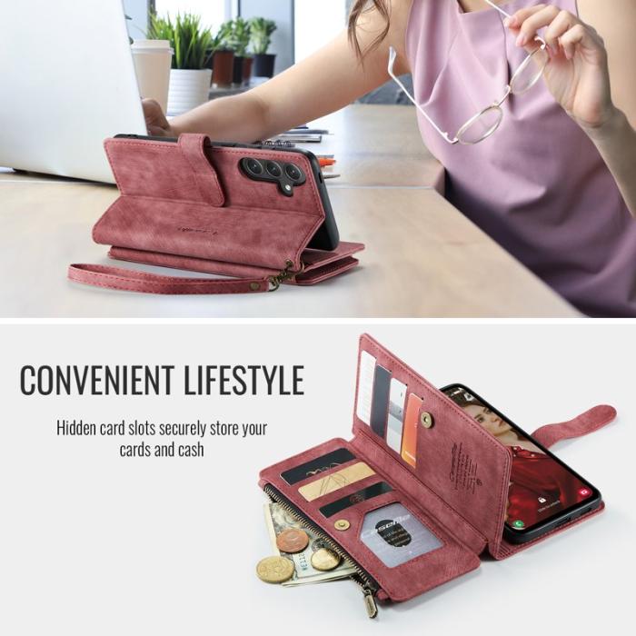 Caseme - CASEME C30 Fodral för Samsung Galaxy S25 FE med rem - Röd