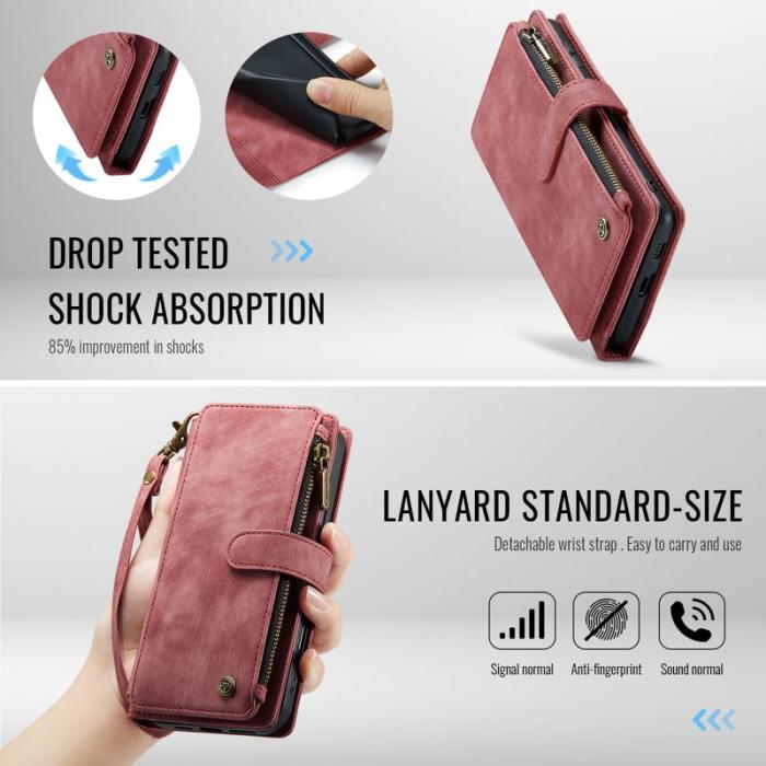 Caseme - CASEME C30 Fodral för Samsung Galaxy S25 FE med rem - Röd