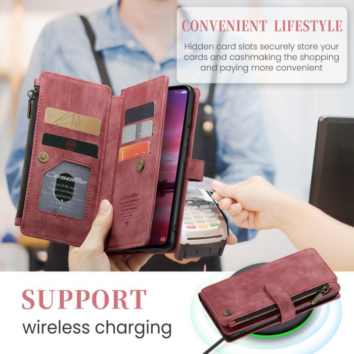 Caseme - CASEME C30 Fodral för Samsung Galaxy S25 med Rem - Röd