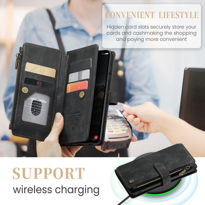 Caseme - CASEME C30 Fodral för Samsung Galaxy S25 med rem - Svart