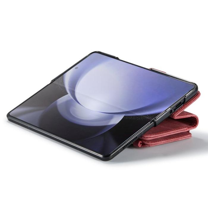 Caseme - CASEME Konstläder Plånboksfodral för Samsung Galaxy Z Fold5 5G - Röd