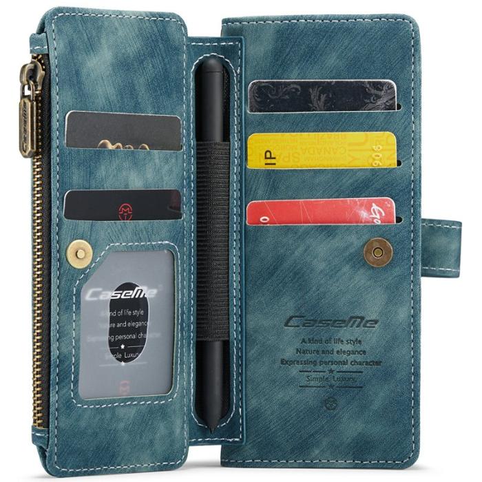 Caseme - CASEME Konstläder Plånboksfodral för Samsung Galaxy Z Fold6 5G - Blå