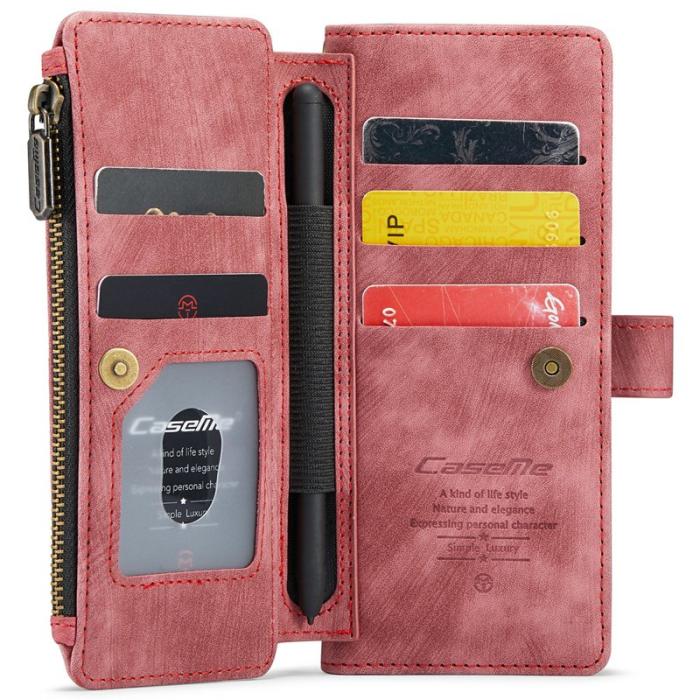 Caseme - CASEME Konstläder Plånboksfodral för Samsung Galaxy Z Fold6 5G - Röd