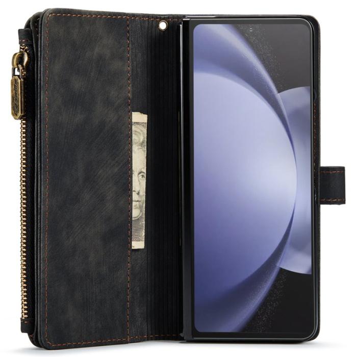 Caseme - CASEME Konstläder Plånboksfodral för Samsung Galaxy Z Fold6 5G - Svart