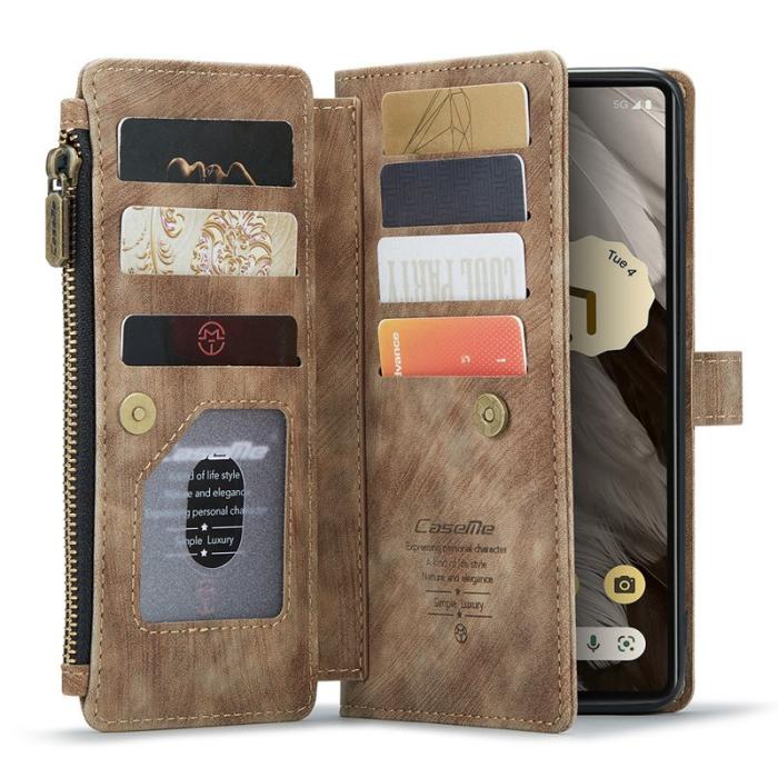 Caseme - CASEME C30 Fodral till Google Pixel 7a med rem - Brun