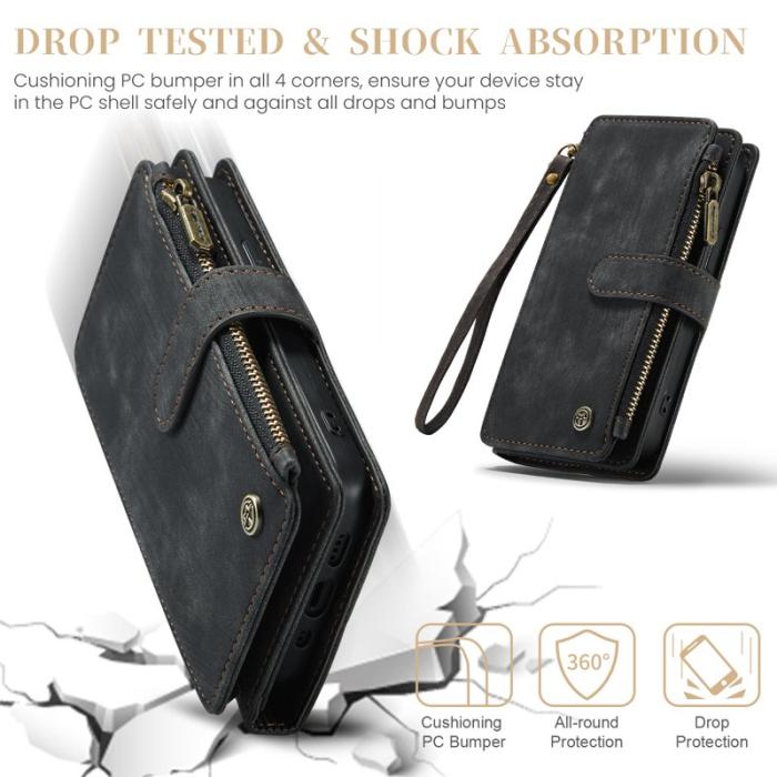 Caseme - CASEME C30 Fodral till iPhone 16 Pro med rem och kortfickor - Svart