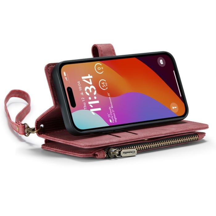 Caseme - CASEME C30 Fodral till iPhone 16 Pro med Rem - Röd