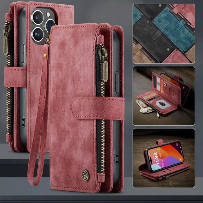 Caseme - CASEME C30 Fodral till iPhone 16 Pro med Rem - Röd