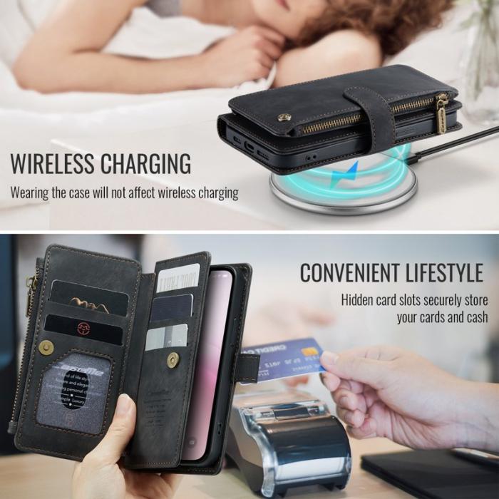 Caseme - CASEME C30 Fodral till iPhone 16e med Rem och Flera Kort - Svart