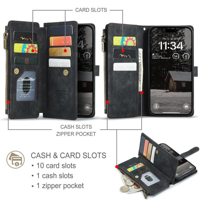 Caseme - CASEME C30 Fodral till iPhone Air med Rem och Kortfack - Svart