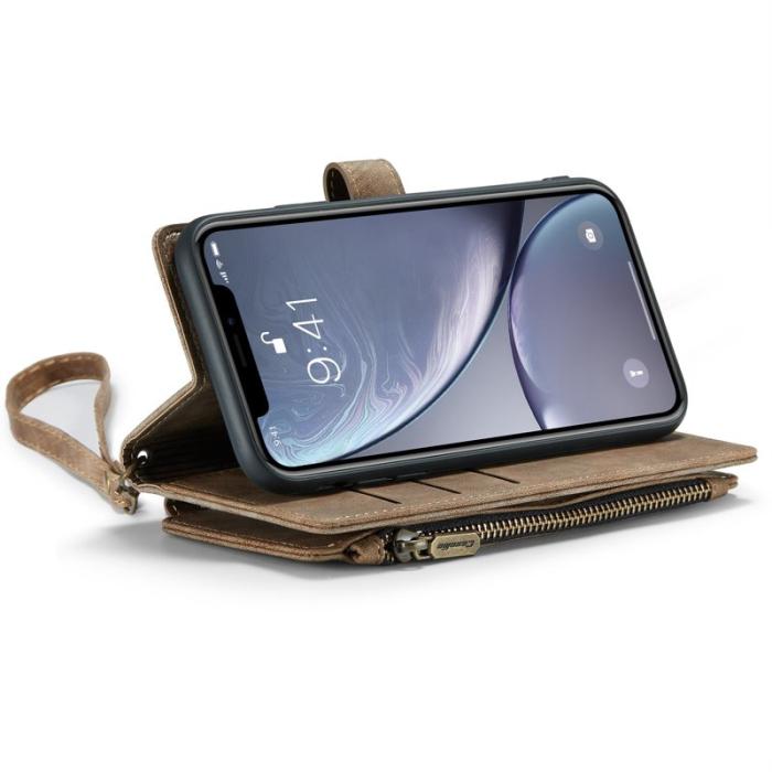 Caseme - CASEME C30 Fodral till iPhone XR med rem och kortfack - Brun