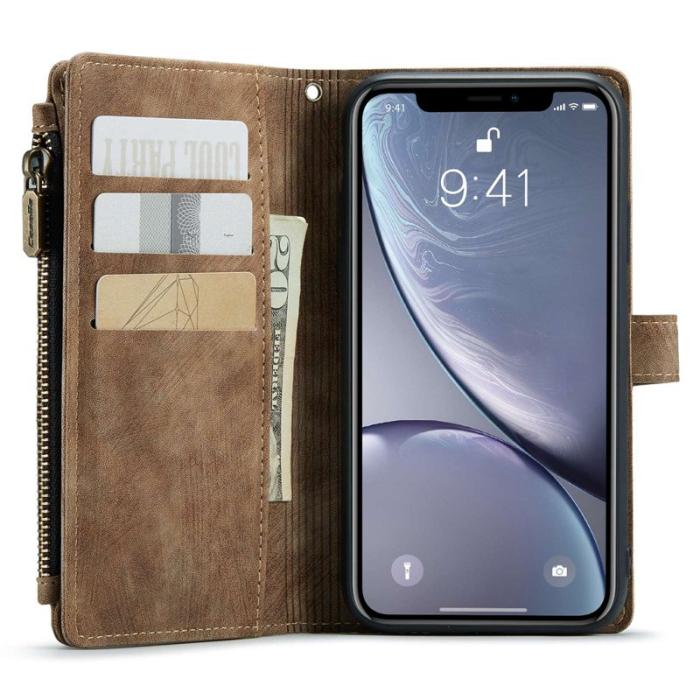 Caseme - CASEME C30 Fodral till iPhone XR med rem och kortfack - Brun